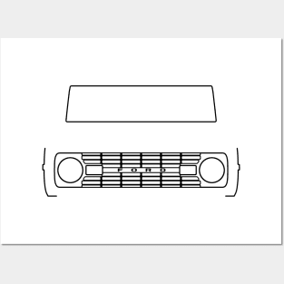 1970 Ford Bronco classic 4x4 truck outline graphic (black) Posters and Art